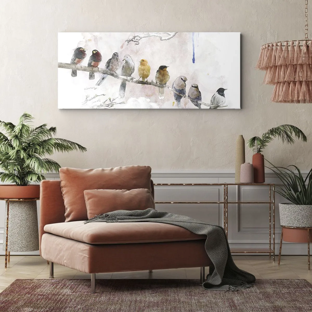 Bild auf Leinwand - Leinwandbild - Geflügeltes Treffen - 100x40 cm