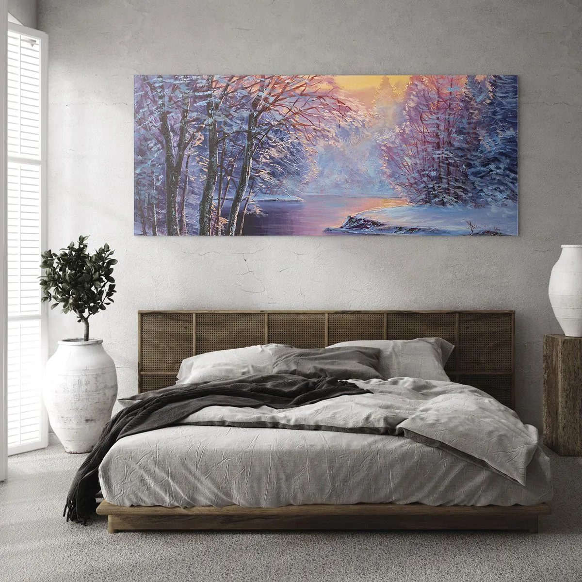 Glasbild - Bild auf glas - Die Farben des Winters - 100x40 cm