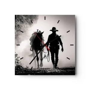 Wanduhr - Glasuhr - Texas-Morgen - 40x40 cm