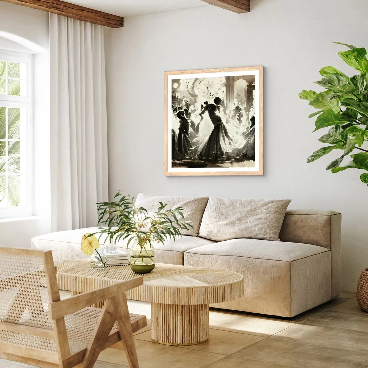 Poster in einem Rahmen aus heller Eiche - Die große Maskerade - 30x30 cm