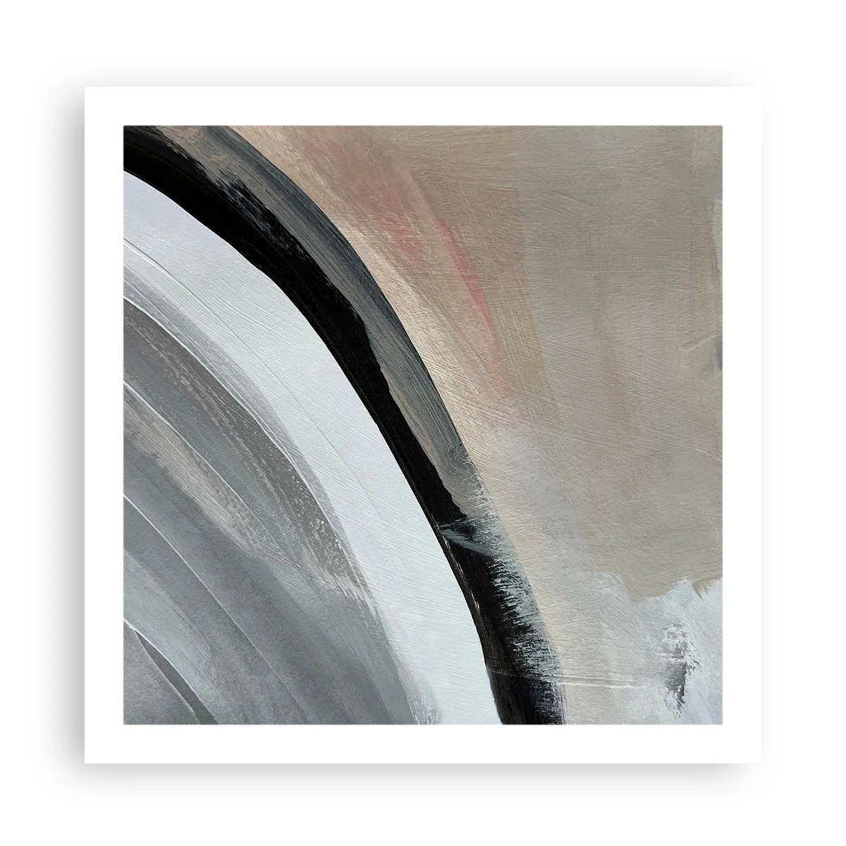 Poster - Komposition: Bogen aus Schwarz und Grau - 60x60 cm
