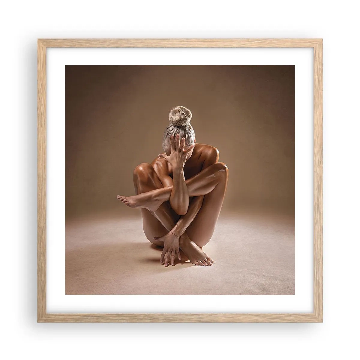 Poster in einem Rahmen aus heller Eiche - Die Einheit von Körper und Geist - 50x50 cm