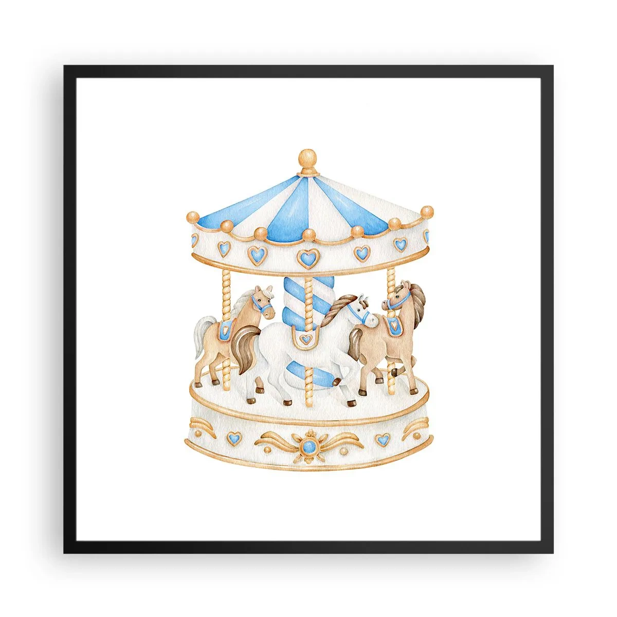 Poster in einem schwarzem Rahmen - Süße Kindheit - 60x60 cm