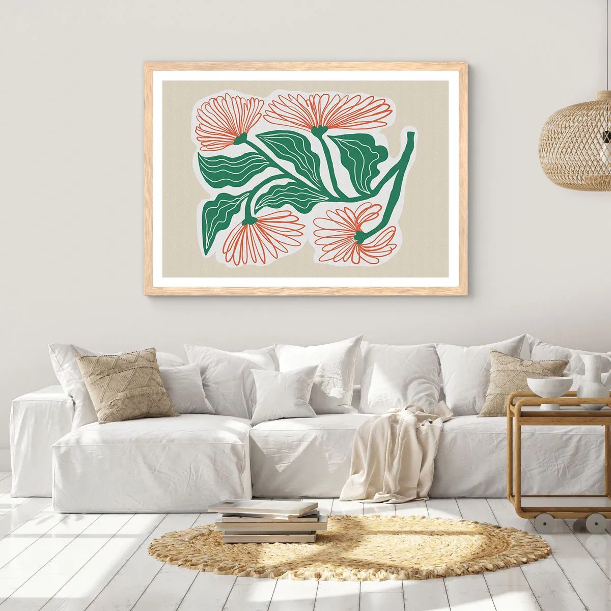 Poster in einem Rahmen aus heller Eiche - Im Folkstil und modern - 70x50 cm