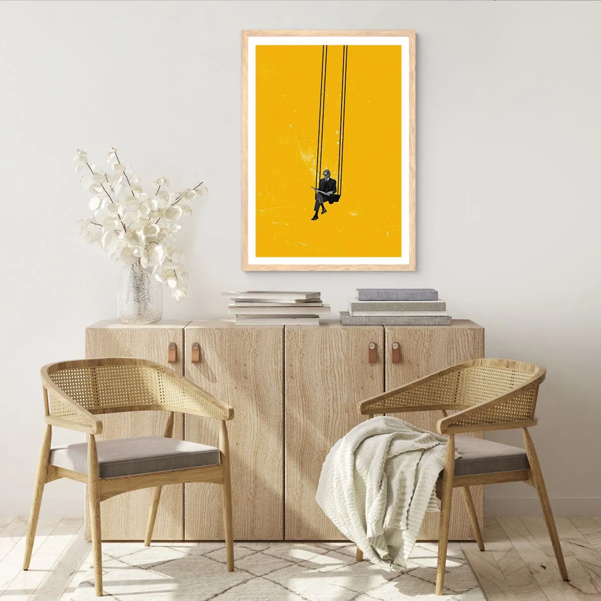 Poster in einem Rahmen aus heller Eiche - Tag wie jeder andere - 30x40 cm