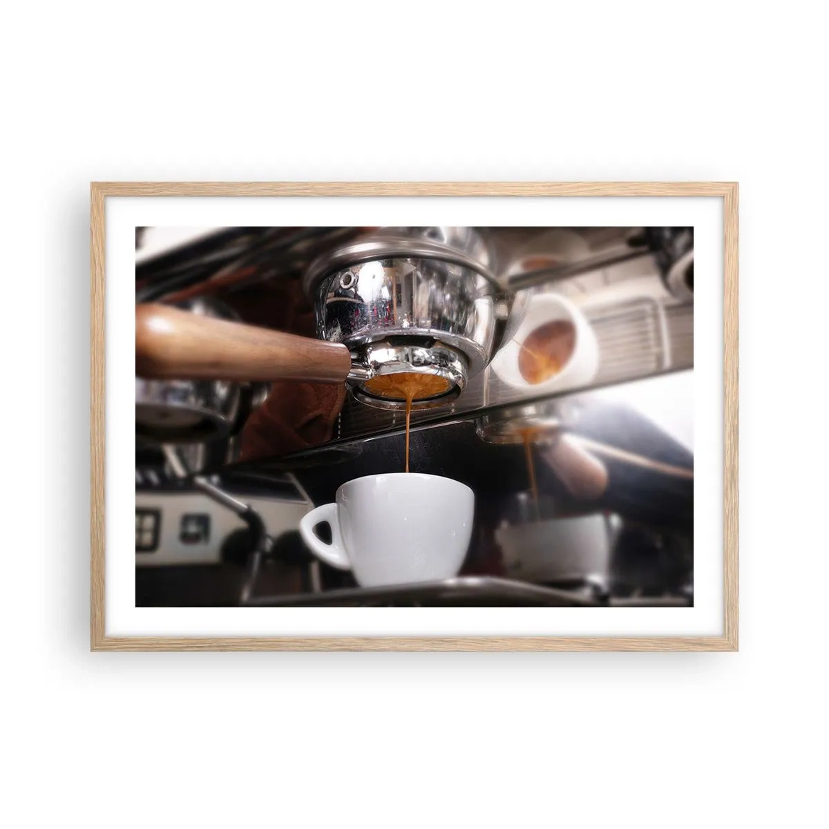 Poster in einem Rahmen aus heller Eiche - Gute Zeit des Tages - 70x50 cm