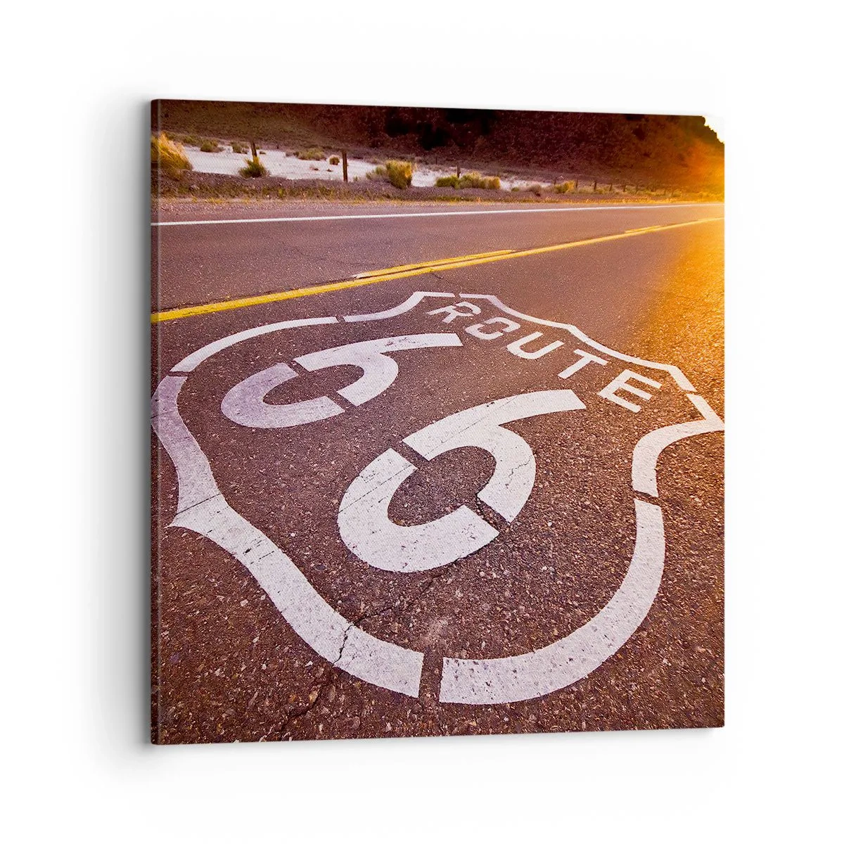 Bild auf Leinwand - Leinwandbild - Die berühmte Straße 66 - 70x70 cm