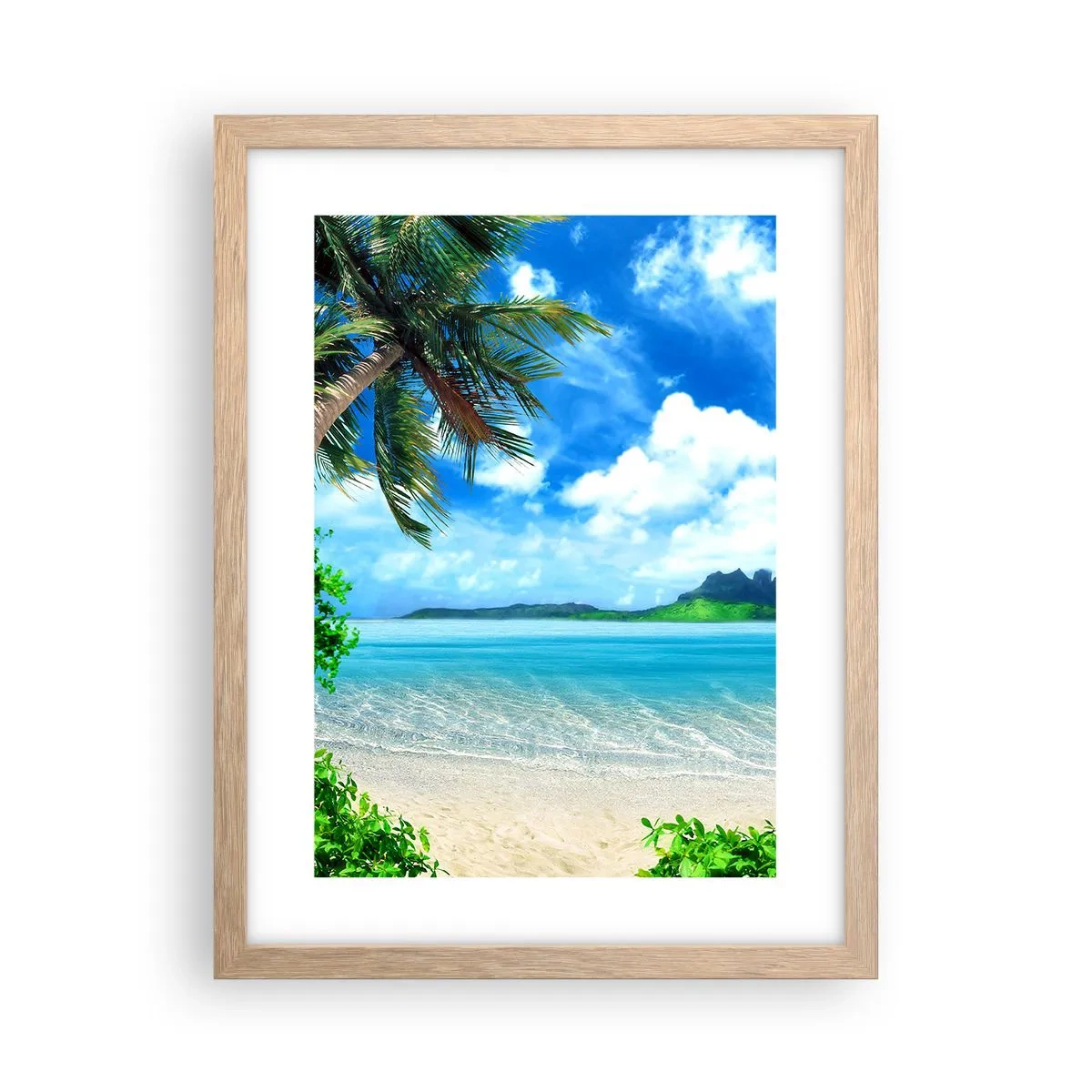Poster in einem Rahmen aus heller Eiche - Das Azurblau der Tropen - 30x40 cm