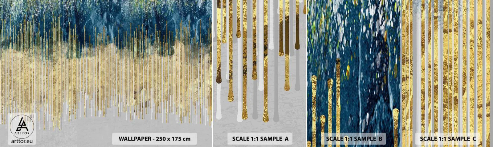 Fototapetenmuster Standard Eco - Vergoldete Grenze - Stück, Art Deco, Zeitgenössisch - 100x30 cm