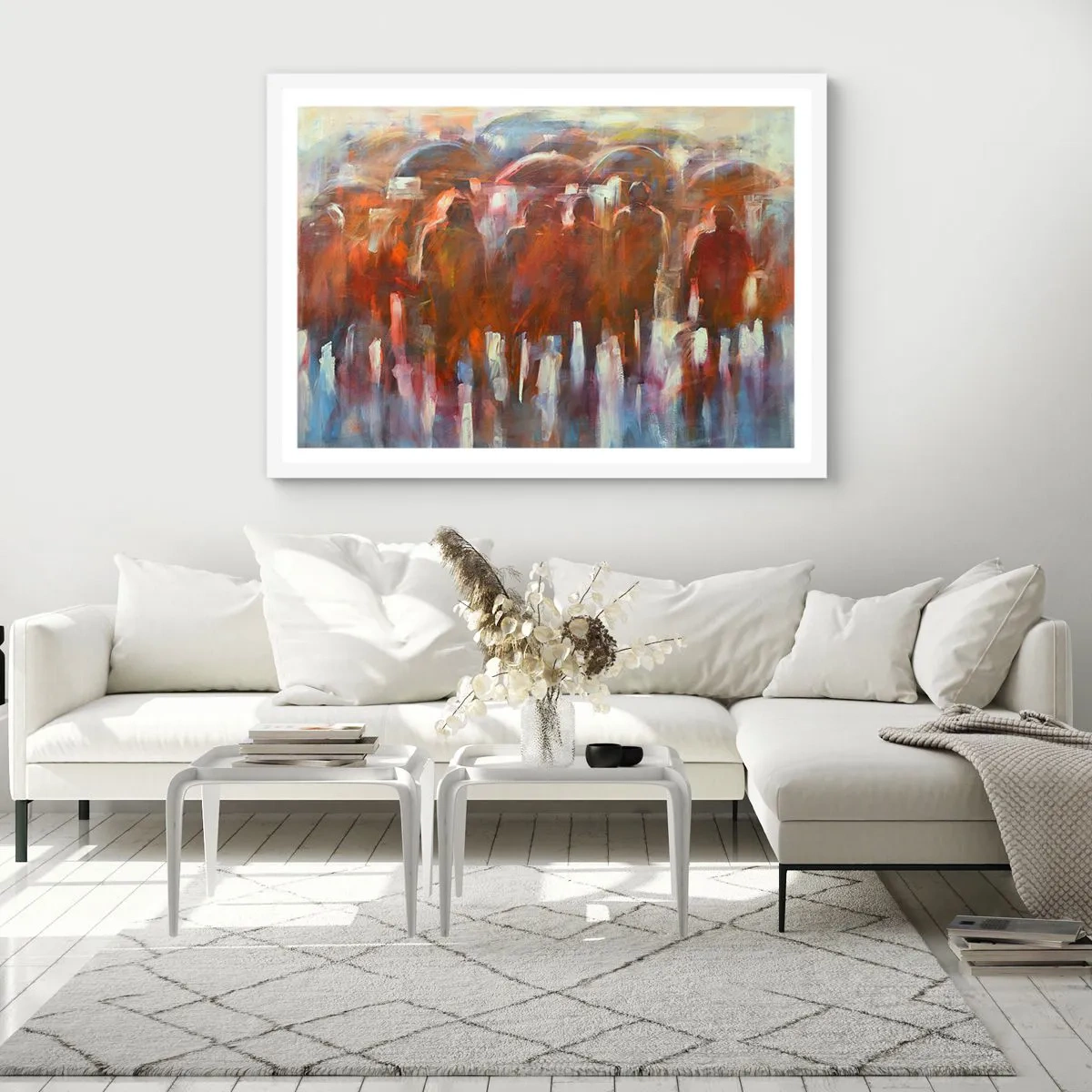 Poster in einem weißen Rahmen - Auch bei Regen und Nebel - 50x40 cm