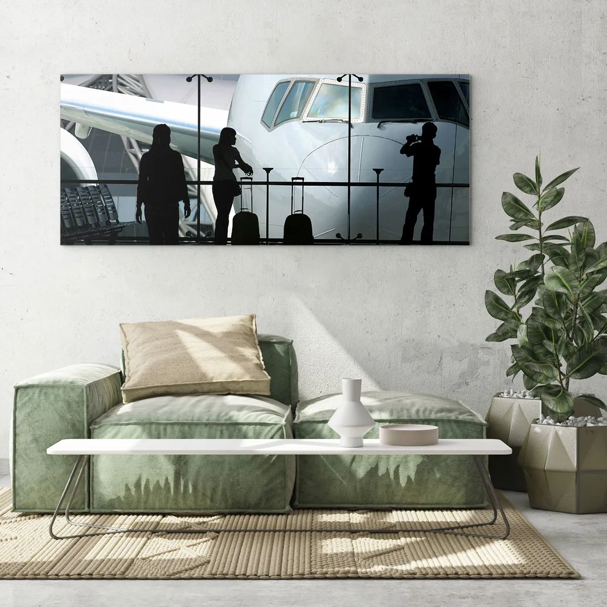 Glasbild - Bild auf glas - Vis a vis am Flughafen - 100x40 cm