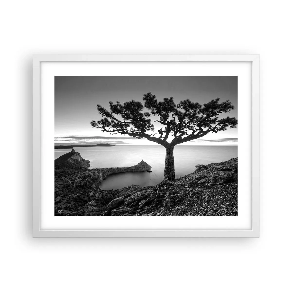 Poster in einem weißen Rahmen - Stille bis zum Horizont - 50x40 cm