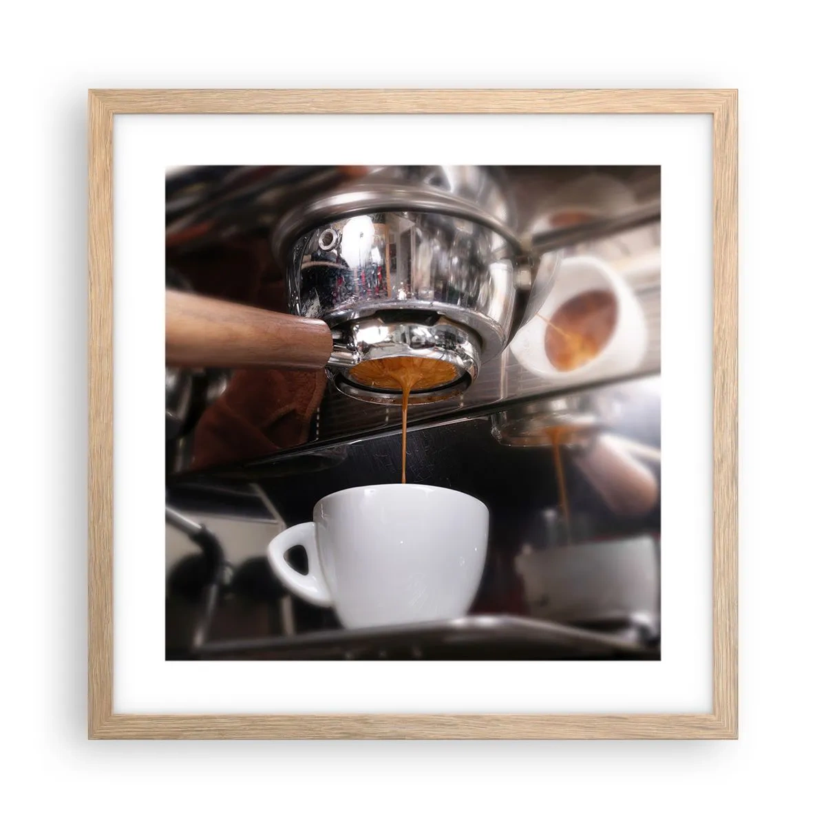 Poster in einem Rahmen aus heller Eiche - Gute Zeit des Tages - 40x40 cm