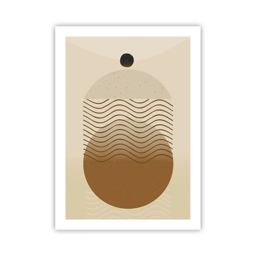 Poster - Ein minimalistisches Muster mit Wellen und geometrischen Formen - 50x70cm - Zur Entstehung geometrischer Figuren - Moderne Wanddekoration für Wohnzimmer und Schlafzimmer ARTTOR