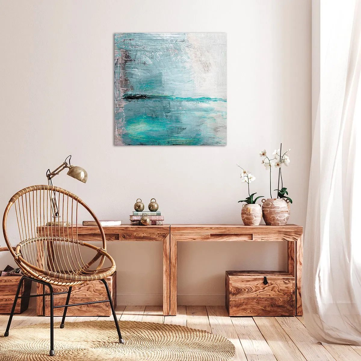 Bild auf Leinwand - Leinwandbild - Horizontal in Blau - 60x60 cm