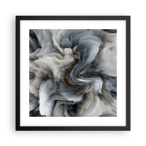 Poster in einem schwarzem Rahmen - Stein und Blume - 40x40 cm