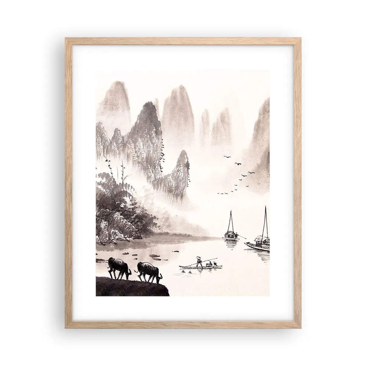 Poster in einem Rahmen aus heller Eiche - Der exotische Alltag des Ostens - 40x50 cm