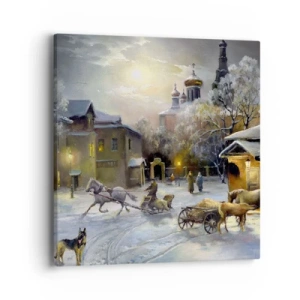 Bild auf Leinwand - Leinwandbild - Die Magie des russischen Winters - 40x40 cm