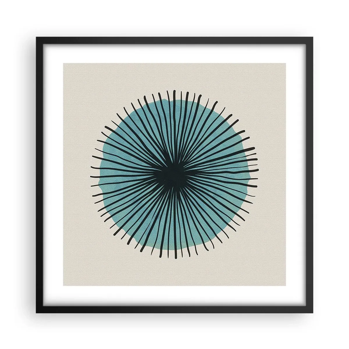 Poster in einem schwarzem Rahmen - Strahlend im Blau - 50x50 cm