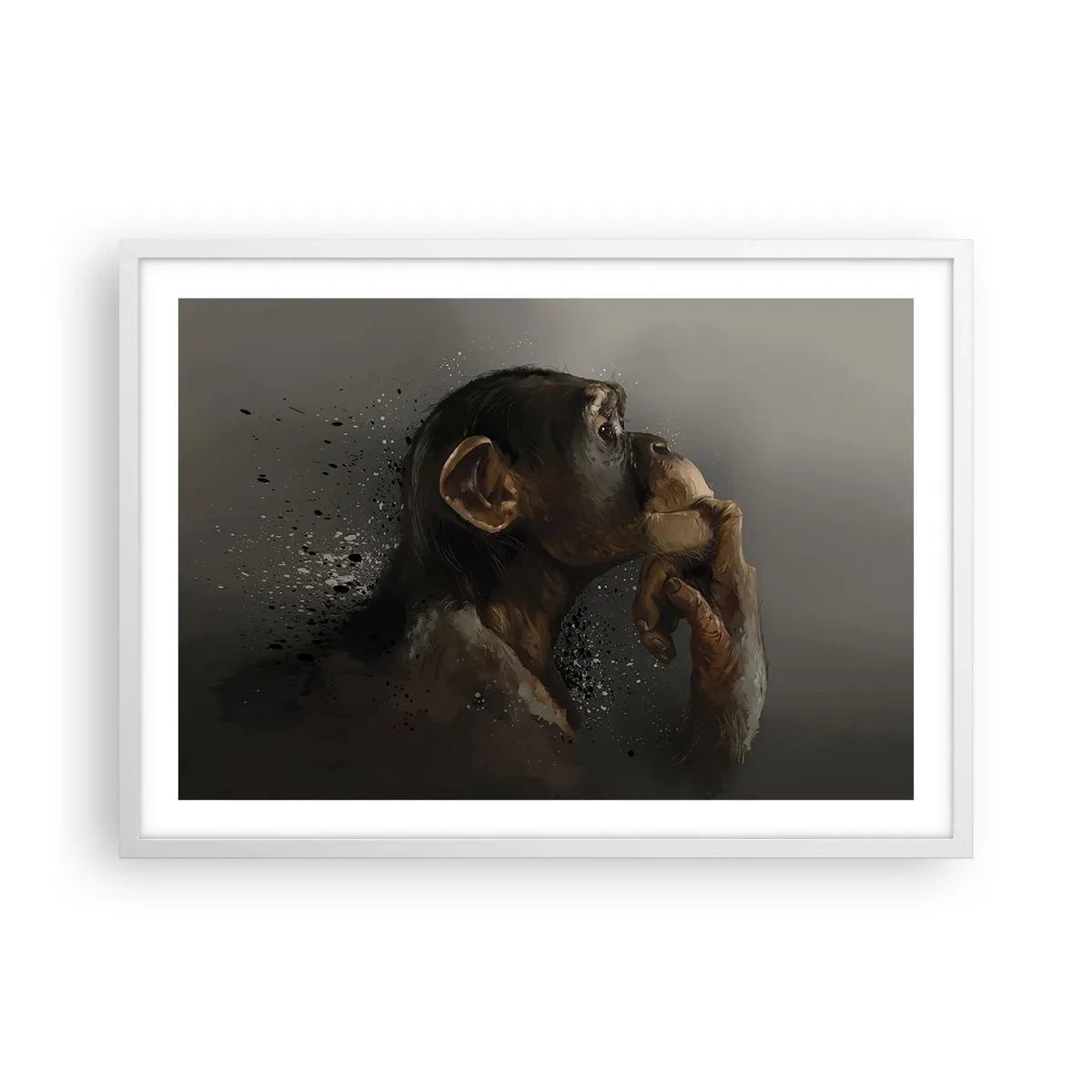 Poster in einem weißen Rahmen - Sicherlich ein Denker - 70x50 cm