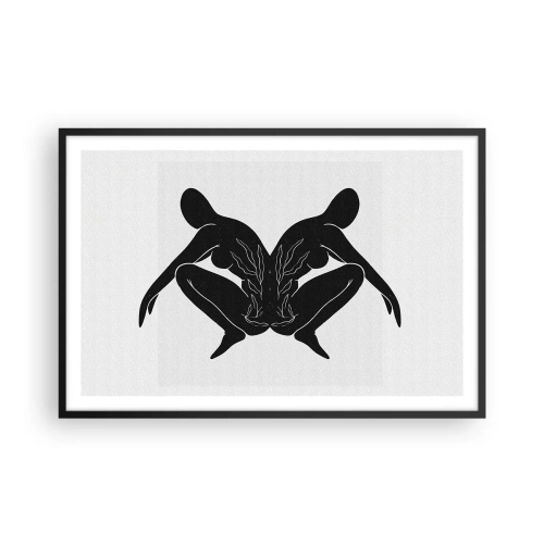 Poster in einem schwarzem Rahmen - Gemeinsame Seele - 91x61 cm