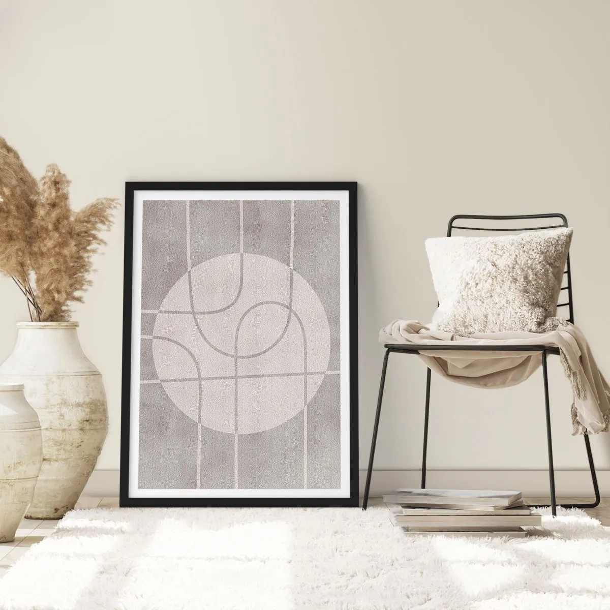 Poster in einem schwarzem Rahmen - Kreisförmig und geradeaus - 40x50 cm