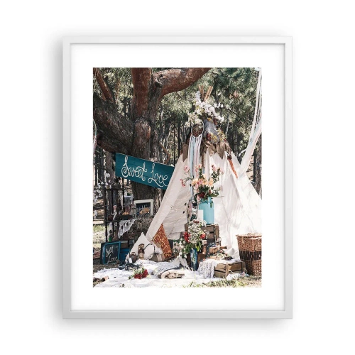 Poster in einem weißen Rahmen - Liebe machen ... - 40x50 cm