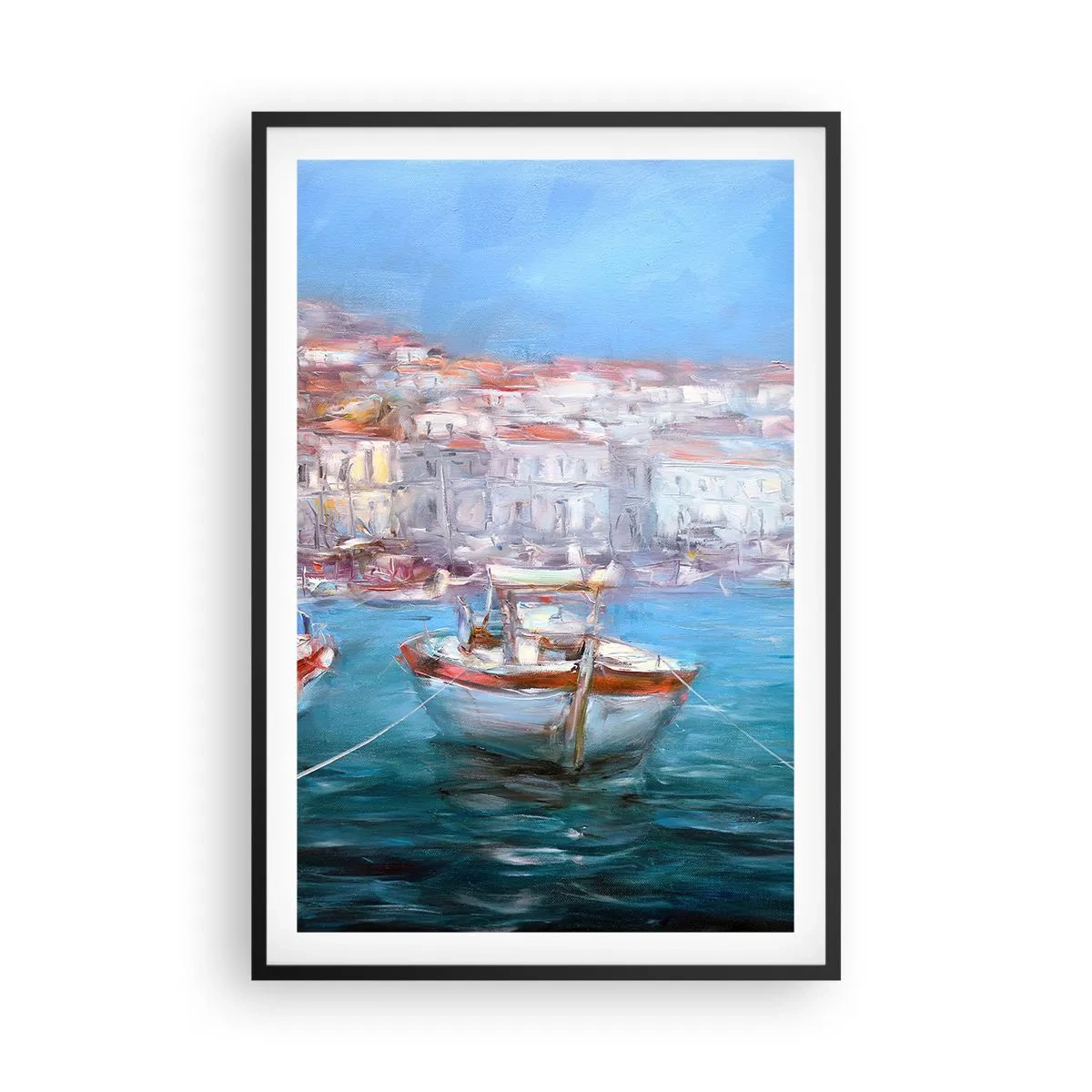 Poster in einem schwarzem Rahmen - Italienische Bucht - 61x91 cm