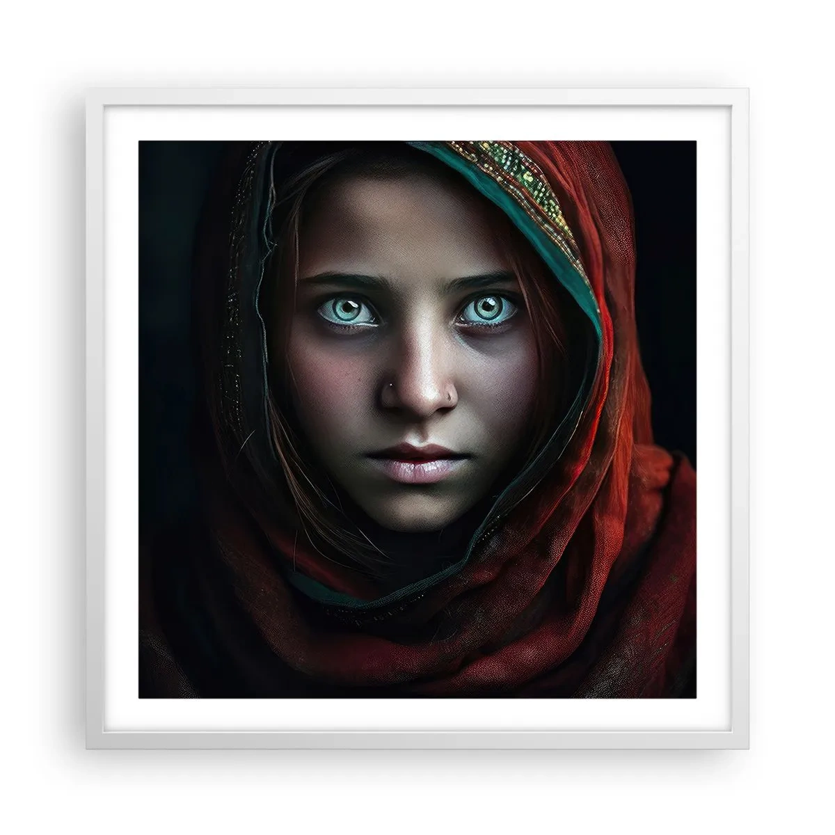 Poster in einem weißen Rahmen - Prinzessin aus dem Osten - 60x60 cm