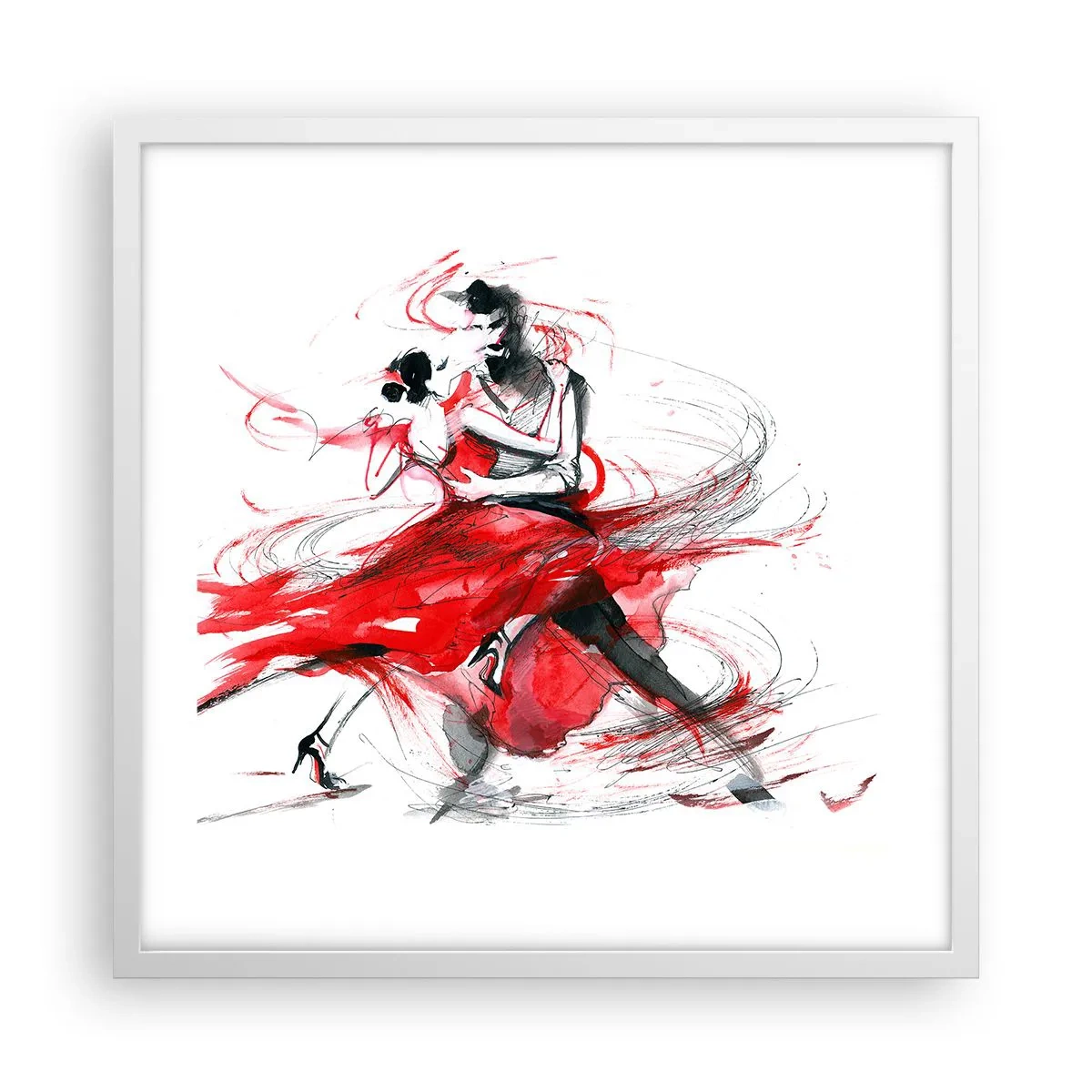 Poster in einem weißen Rahmen - Tango – der Rhythmus der Leidenschaft - 50x50 cm