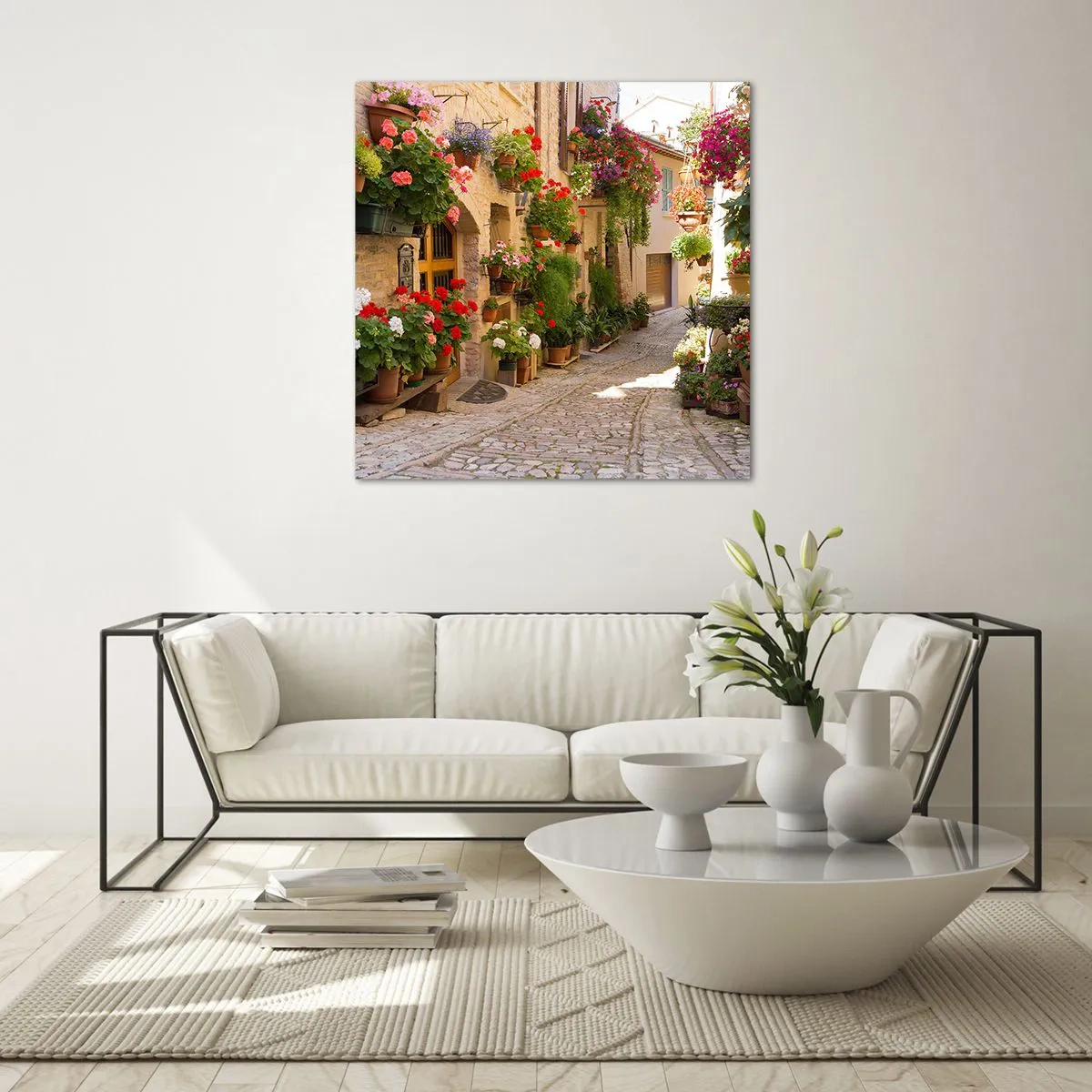 Glasbild - Bild auf glas - In der Flut Blumen - 40x40 cm