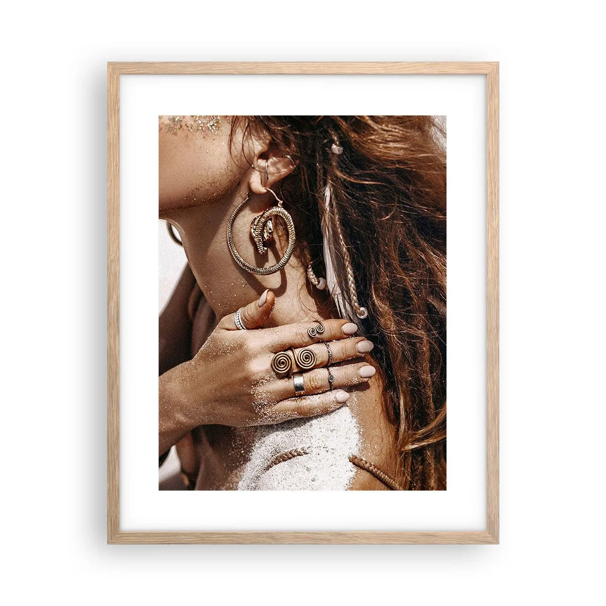 Poster in einem Rahmen aus heller Eiche - Königin des wilden Strandes - 40x50 cm