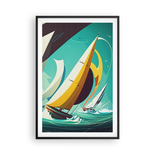 Poster in einem schwarzem Rahmen - Viel Glück mit den Elementen - 61x91 cm