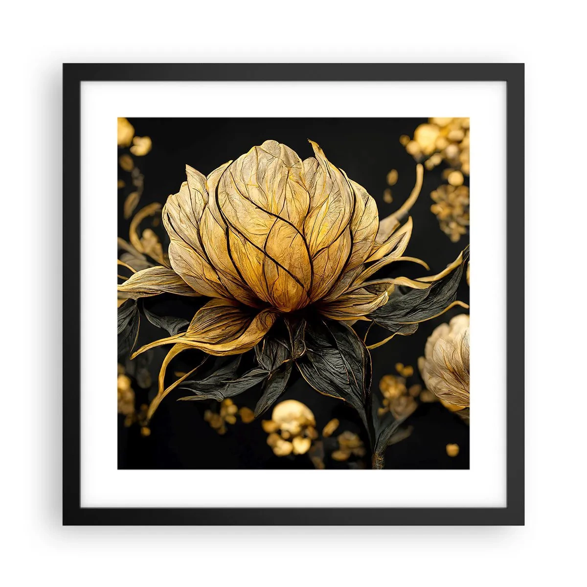Poster in einem schwarzem Rahmen - Subtile Zerbrechlichkeit - 40x40 cm