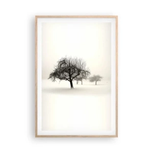 Poster in einem Rahmen aus heller Eiche - Winterschlaf - 61x91 cm