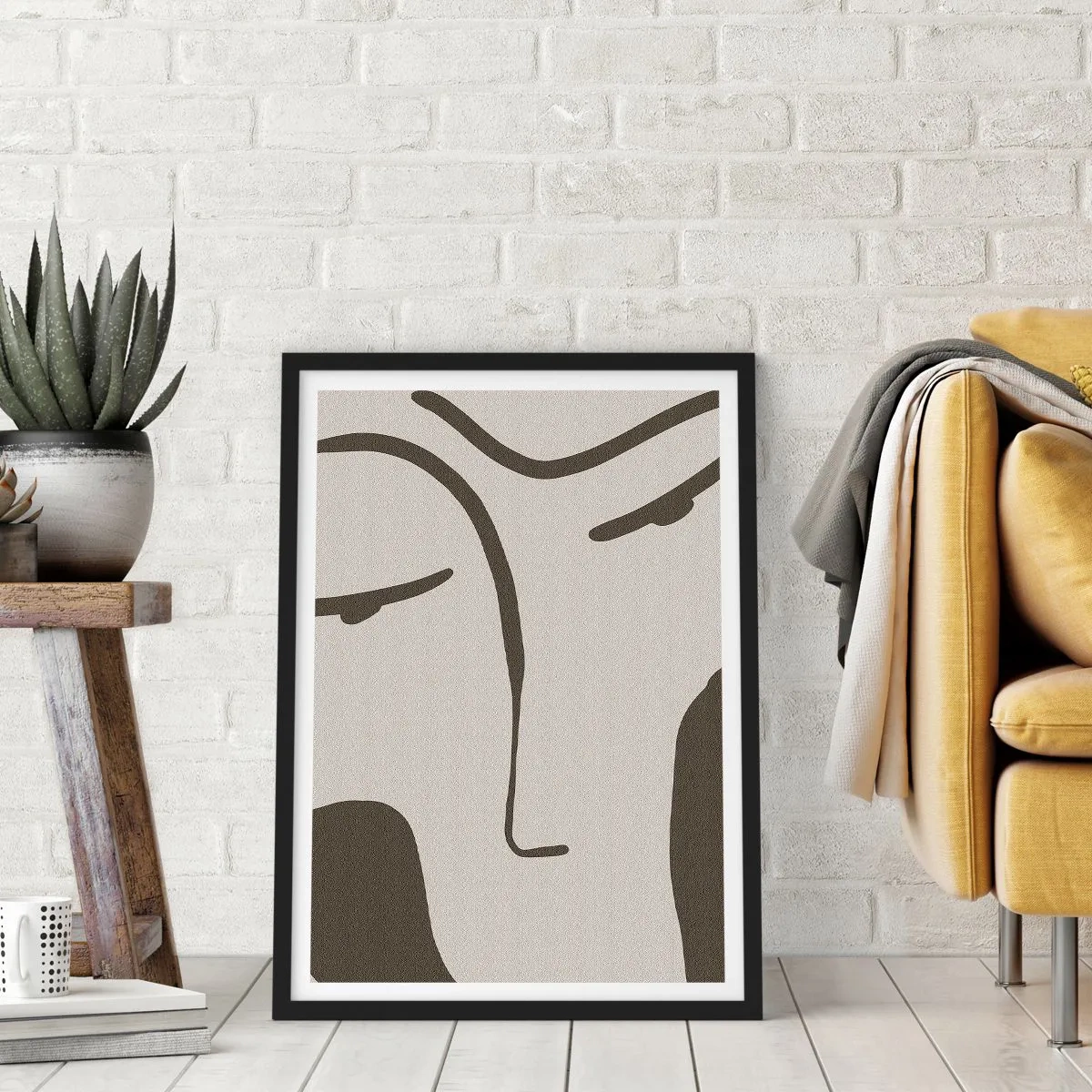 Poster in einem schwarzem Rahmen - Wie ein Modigliani-Gemälde - 61x91 cm