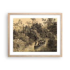 Poster in einem Rahmen aus heller Eiche - Expedition zur Quelle - 50x40 cm