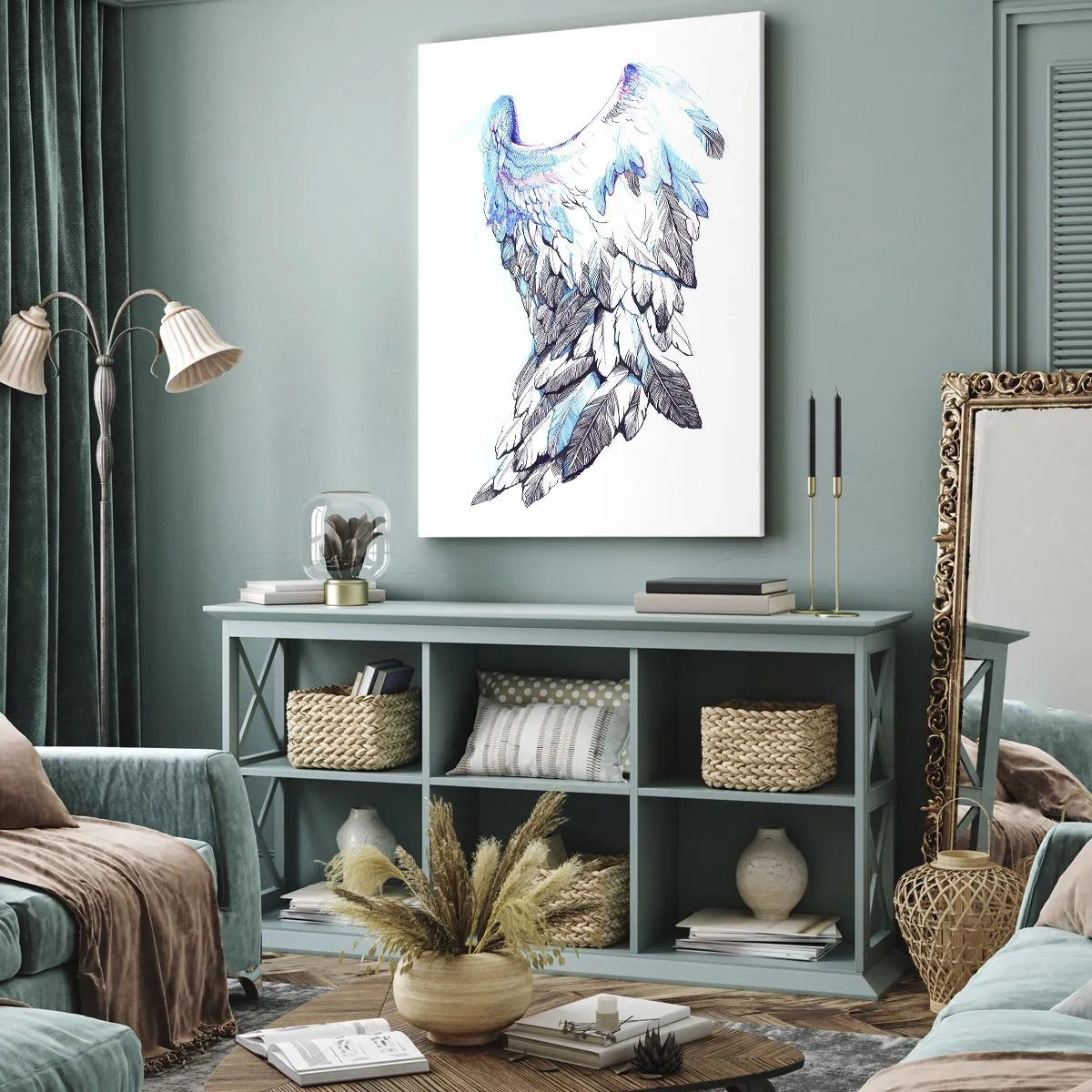 Bild auf Leinwand - Leinwandbild - Ich brauche Flügel - 45x80 cm