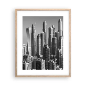 Poster in einem Rahmen aus heller Eiche - Stadt in der Wüste - 40x50 cm
