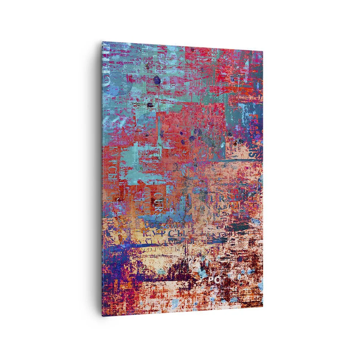 Bild auf Leinwand - Leinwandbild - Eine abstrakte Komposition mit einer Mischung intensiver Farben. - 80x120cm - Erinnerung und Vergessen - Moderne Wanddekoration für Wohnzimmer und Schlafzimmer ARTTOR