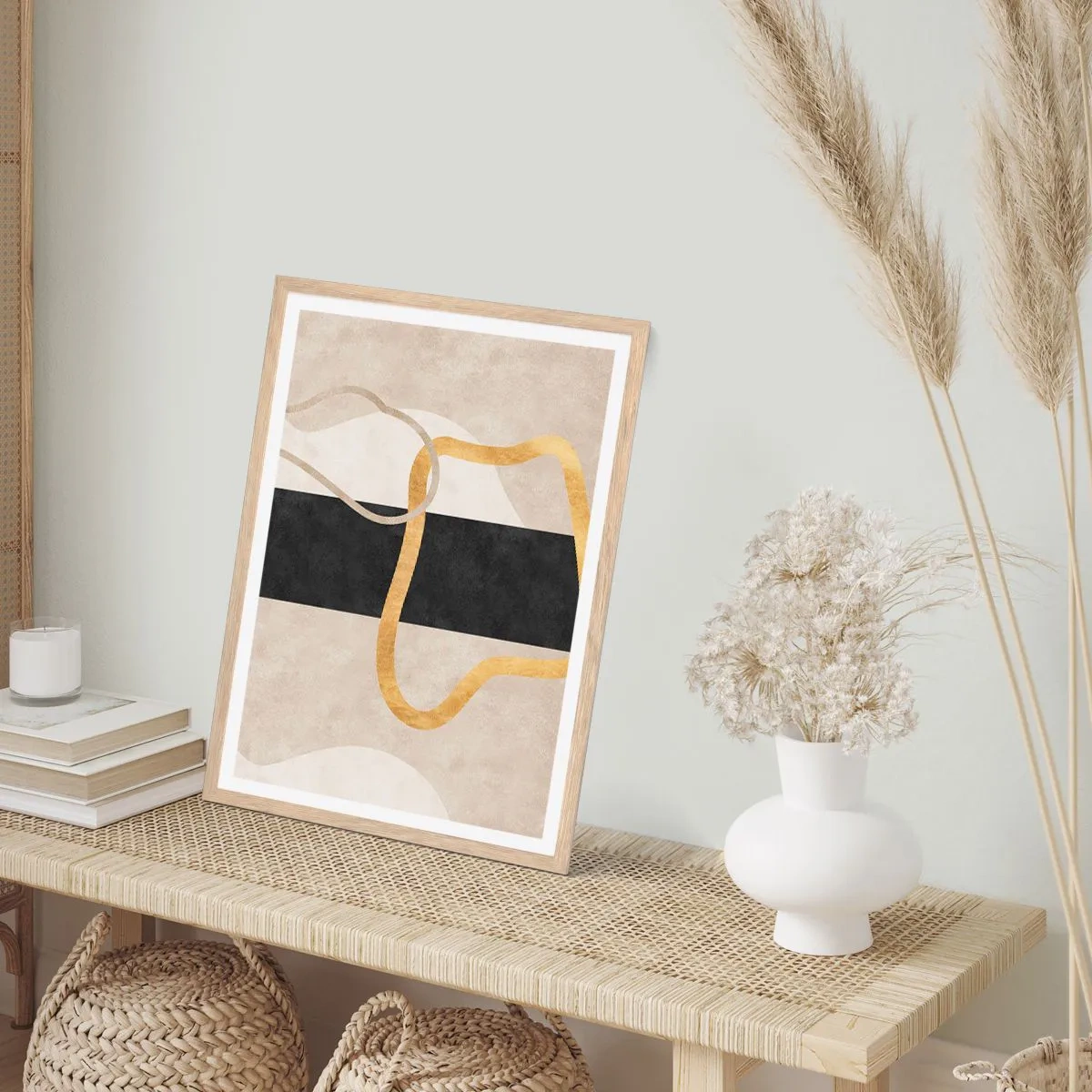 Poster in einem Rahmen aus heller Eiche - Schleifenformen - 70x100 cm