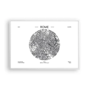 Poster in einem weißen Rahmen - Anatomie von Rom - 100x70 cm