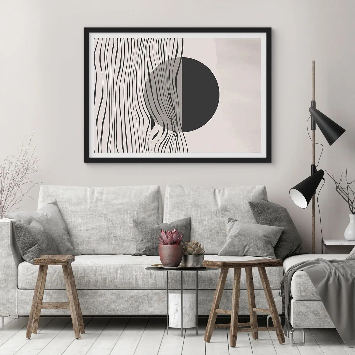 Poster in einem schwarzem Rahmen - Halbe Komposition - 91x61 cm