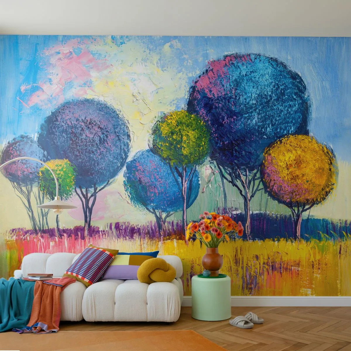 Fototapete Premium Canvas - Kugel - die Form des Ideals - Abstraktion, Landschaft, Grafik - 400x280 cm