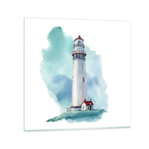 Glasbild - Bild auf glas - Sanfte Schwester vom Blau - 60x60 cm