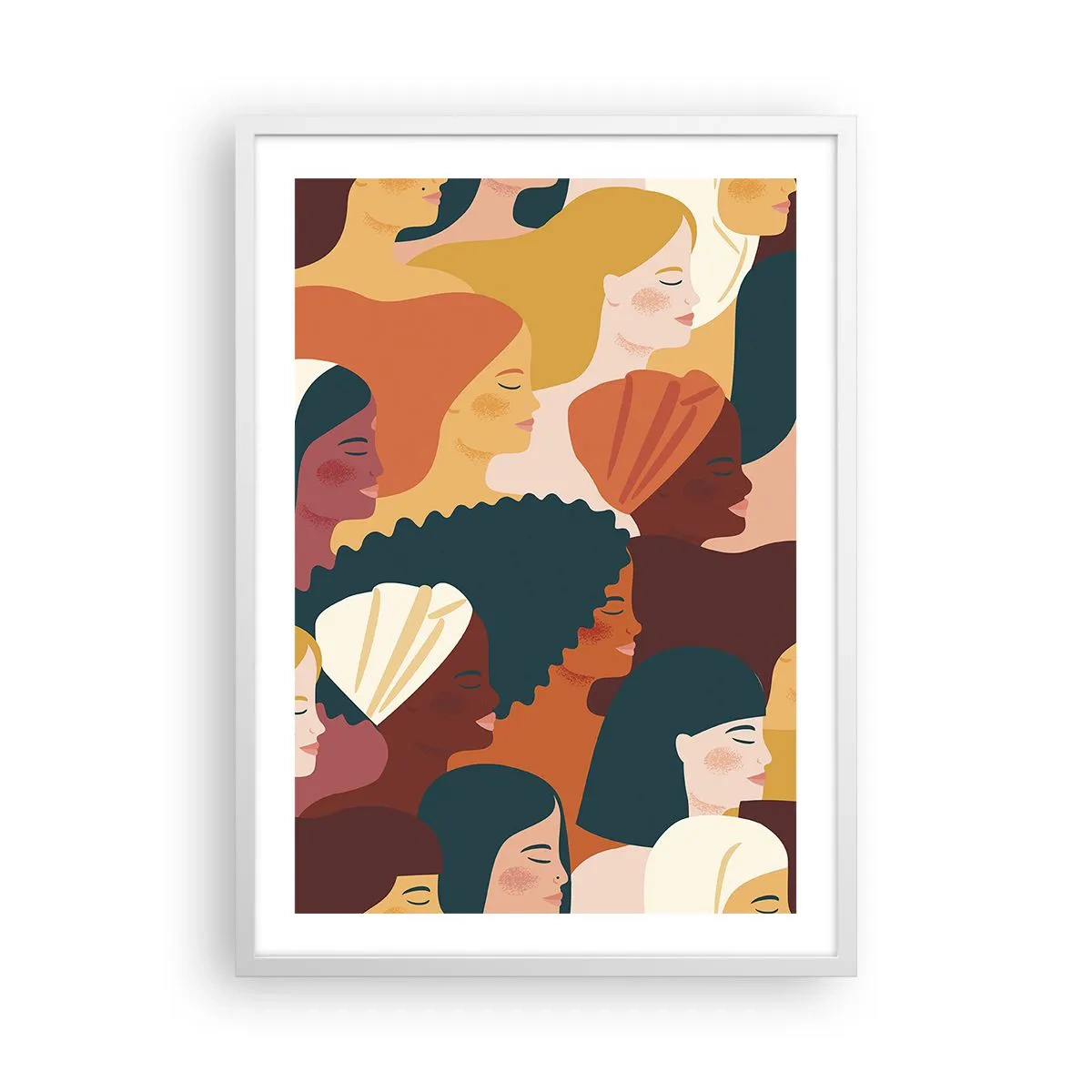 Poster in einem weißen Rahmen - Nur Weiblichkeit - 50x70 cm