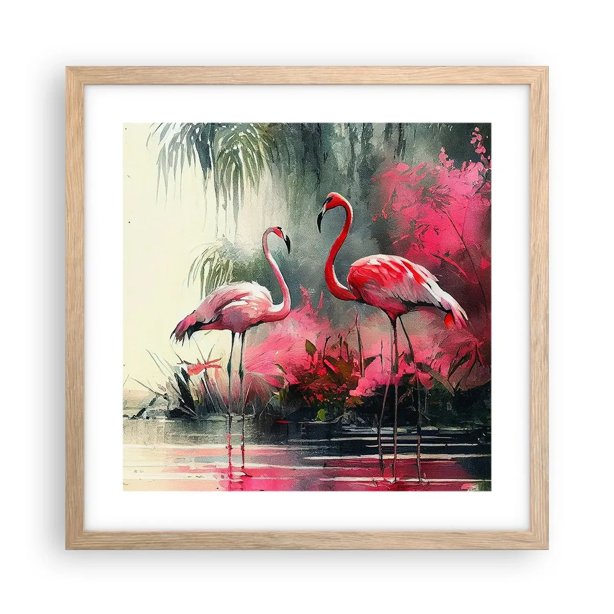 Poster in einem Rahmen aus heller Eiche - Lektion in natürlicher Anmut - 40x40 cm