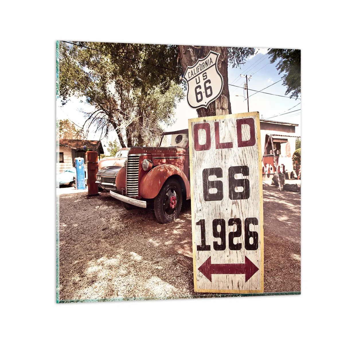 Glasbild - Bild auf glas - Die Legende der amerikanischen Provinz - 40x40 cm