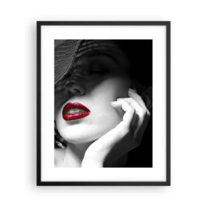 Poster in einem schwarzem Rahmen - Eine Studie in Scharlachrot - 40x50 cm