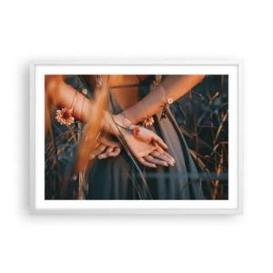Poster in einem weißen Rahmen - Verbunden mit der Natur - 70x50 cm